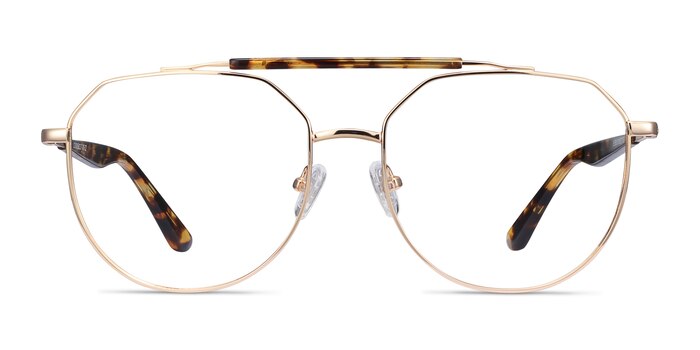 Coxon Golden Tortoise Metal Eyeglass Frames from EyeBuyDirect