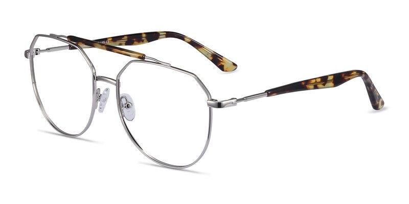 Coxon Aviator Silver Tortoise Full Rim Eyeglasses | Eyebuydirect