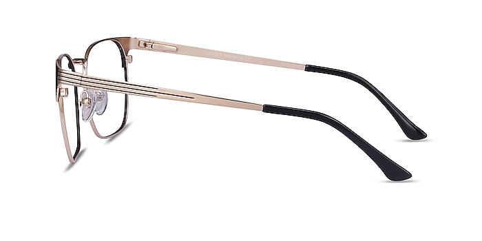Soulist Black Golden Metal Eyeglass Frames from EyeBuyDirect