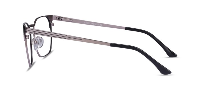Soulist Black Silver Metal Eyeglass Frames from EyeBuyDirect