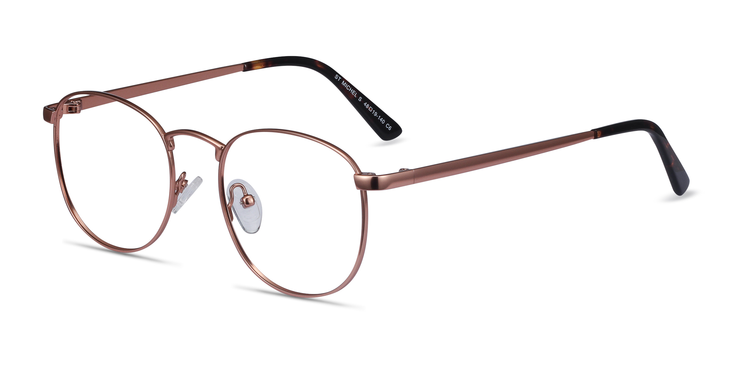 St Michel - Visage rond Or rose Monture Lunettes de vue | EyeBuyDirect
