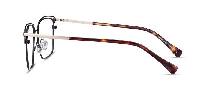 Hewitt Black Gold Metal Eyeglass Frames from EyeBuyDirect