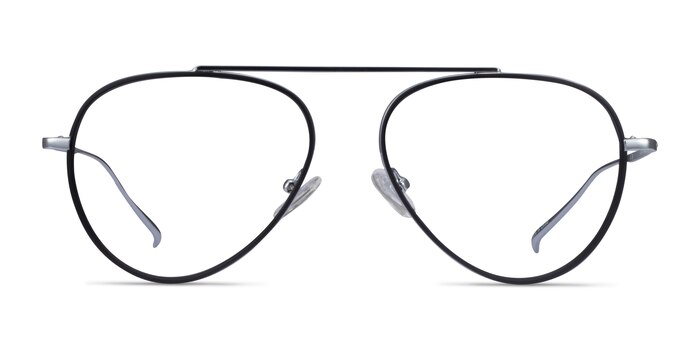 Cana Black  Silver Métal Montures de lunettes de vue d'EyeBuyDirect
