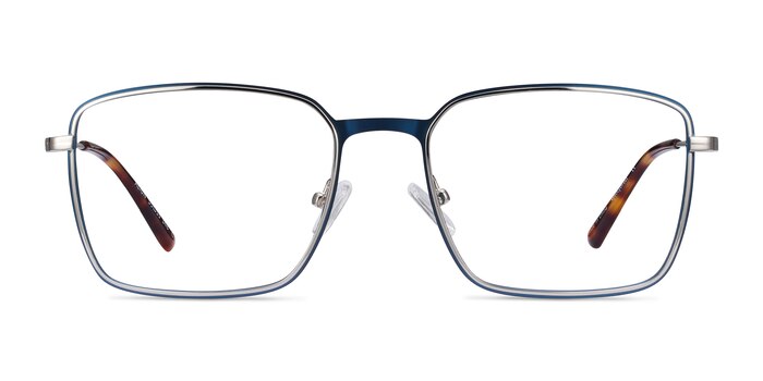 Align Blue & Silver Métal Montures de lunettes de vue d'EyeBuyDirect