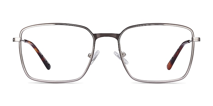 Align Gunmetal & Silver Métal Montures de lunettes de vue d'EyeBuyDirect