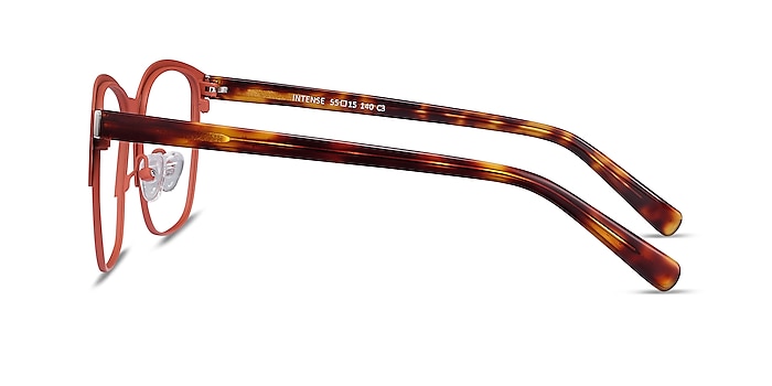 Intense Coral & Tortoise Acetate-metal Montures de lunettes de vue d'EyeBuyDirect