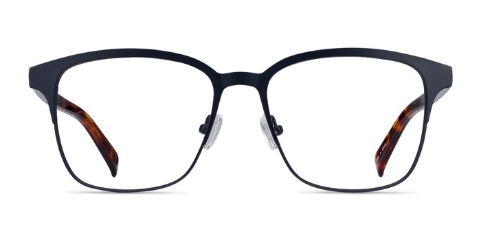 Intense Navy Blue & Tortoise Acetate-metal Montures de lunettes de vue d'EyeBuyDirect