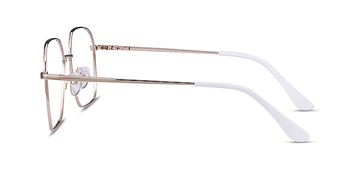 Arty White & Gold Métal Montures de lunettes de vue d'EyeBuyDirect