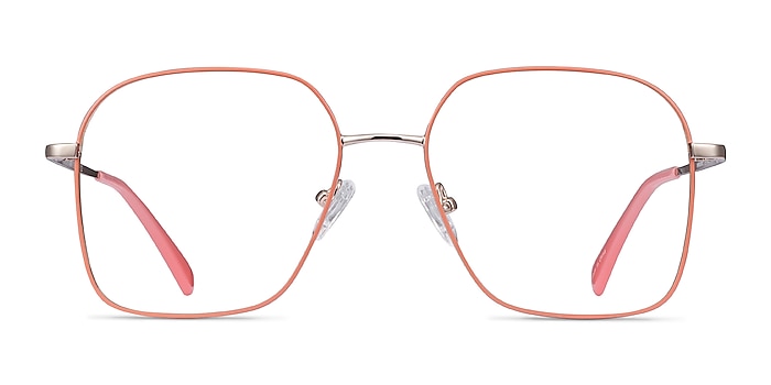 Arty Coral & Gold Metal Eyeglass Frames from EyeBuyDirect
