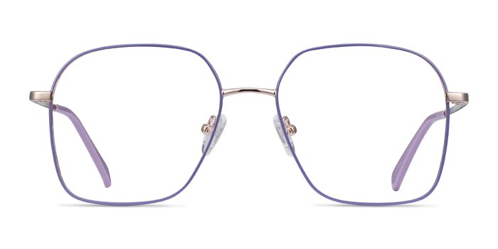 Arty Purple & Gold Métal Montures de lunettes de vue d'EyeBuyDirect