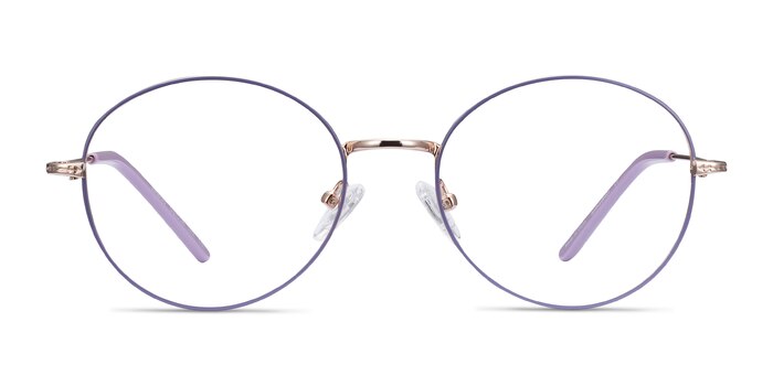 Arbus Purple & Gold Metal Eyeglass Frames from EyeBuyDirect