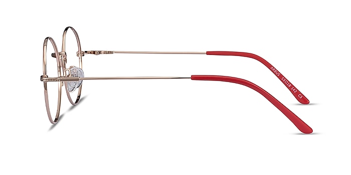 Arbus Red & Gold Metal Eyeglass Frames from EyeBuyDirect