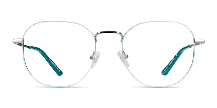 Ethan Mint & Silver Métal Montures de lunettes de vue d'EyeBuyDirect