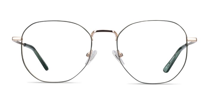 Ethan Avocado & Gold Métal Montures de lunettes de vue d'EyeBuyDirect