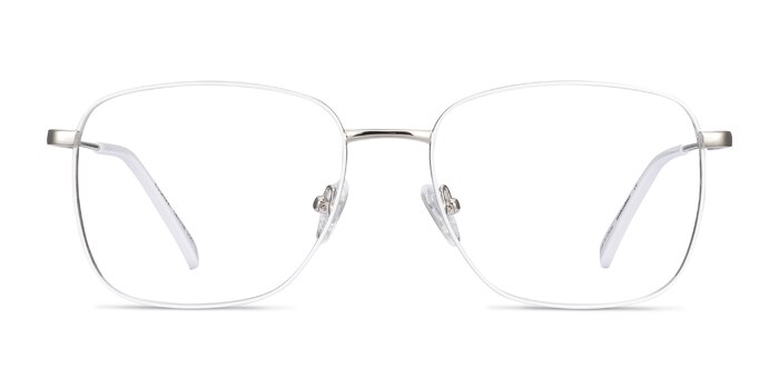Kusama White & Silver Metal Eyeglass Frames from EyeBuyDirect