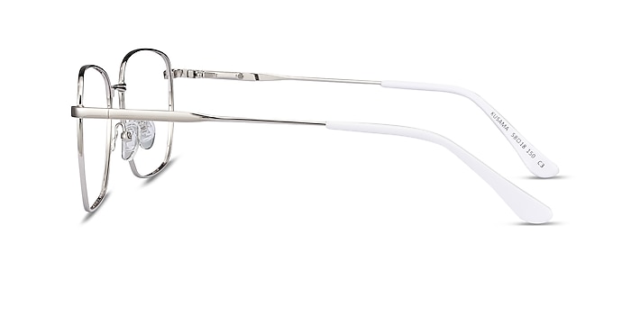 Kusama White & Silver Metal Eyeglass Frames from EyeBuyDirect