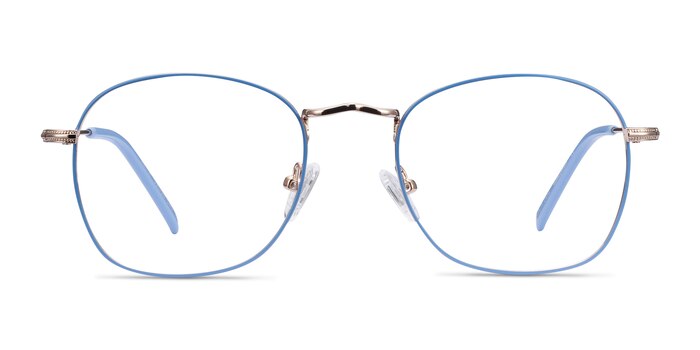 Keith Blue & Gold Métal Montures de lunettes de vue d'EyeBuyDirect