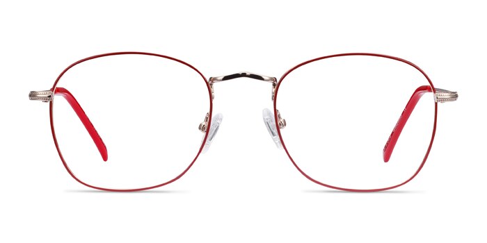 Keith Red & Gold Metal Eyeglass Frames from EyeBuyDirect