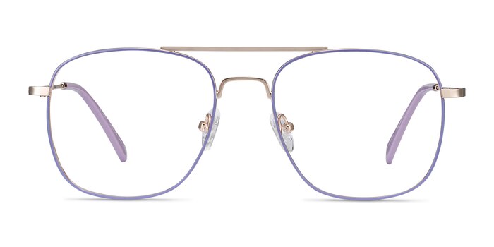 Perry Purple & Gold Métal Montures de lunettes de vue d'EyeBuyDirect