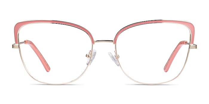 Marina Coral & Gold Metal Eyeglass Frames from EyeBuyDirect