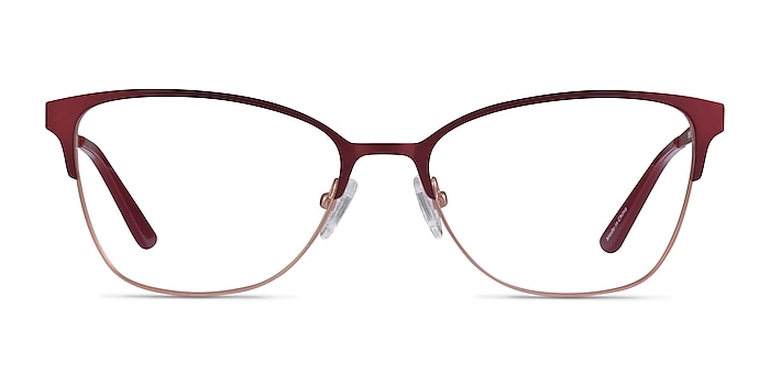 Marlena Burgundy  Rose Gold Métal Montures de lunettes de vue d'EyeBuyDirect