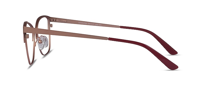 Marlena Burgundy  Rose Gold Métal Montures de lunettes de vue d'EyeBuyDirect