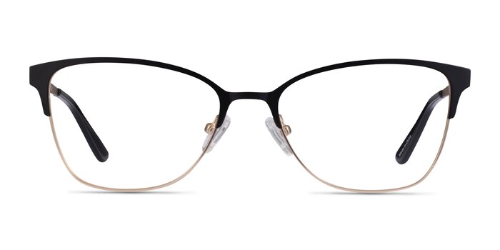 Marlena Cat Eye Black Gold Glasses for Women | Eyebuydirect