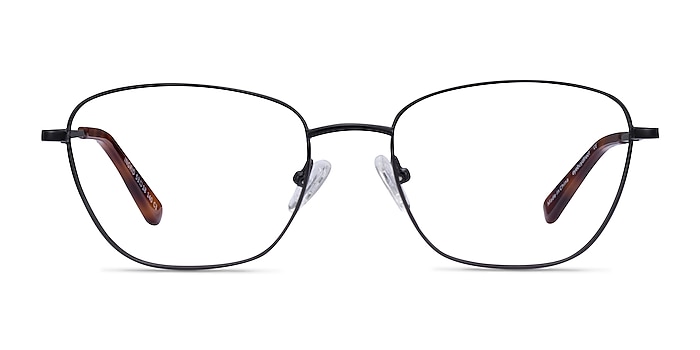 Ingrid Shiny Black Métal Montures de lunettes de vue d'EyeBuyDirect