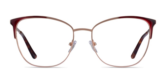 Kelsey Red Rose Gold Metal Eyeglass Frames from EyeBuyDirect