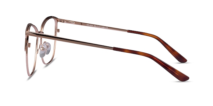 Kelsey Navy Rose Gold Metal Eyeglass Frames from EyeBuyDirect