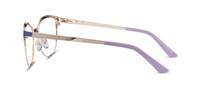Rosa Purple & Gold Metal Eyeglass Frames from EyeBuyDirect