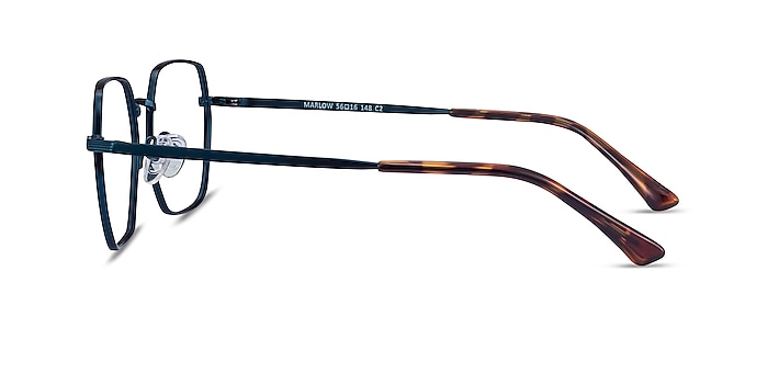 Marlow Navy Metal Eyeglass Frames from EyeBuyDirect