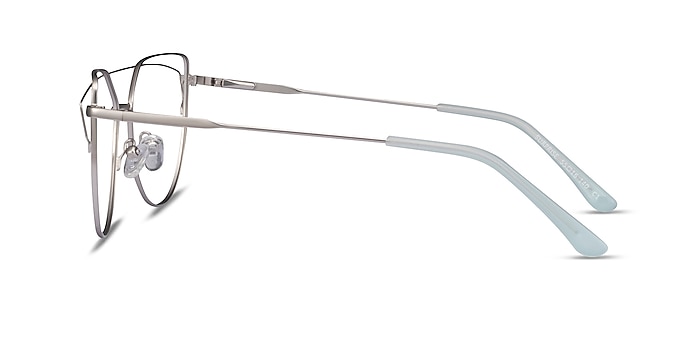 Surprise Matte Silver Metal Eyeglass Frames from EyeBuyDirect