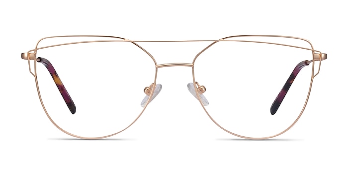 Surprise Matte Gold Metal Eyeglass Frames from EyeBuyDirect