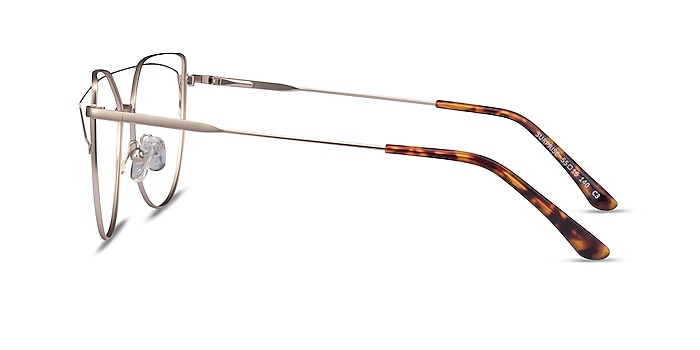 Surprise Matte Light Gold Metal Eyeglass Frames from EyeBuyDirect
