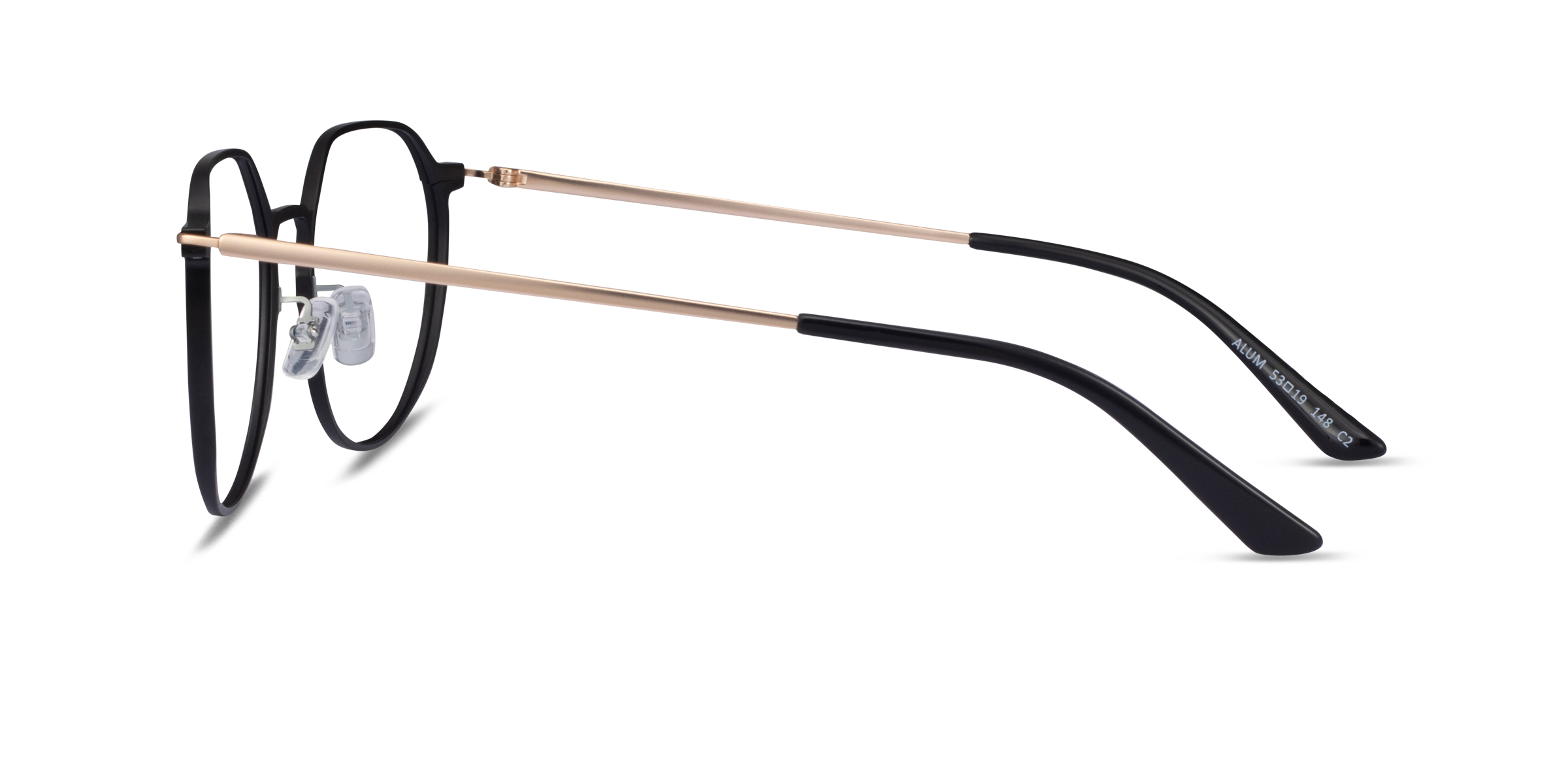 Alum Geometric Black & Gold Full Rim Eyeglasses | Eyebuydirect