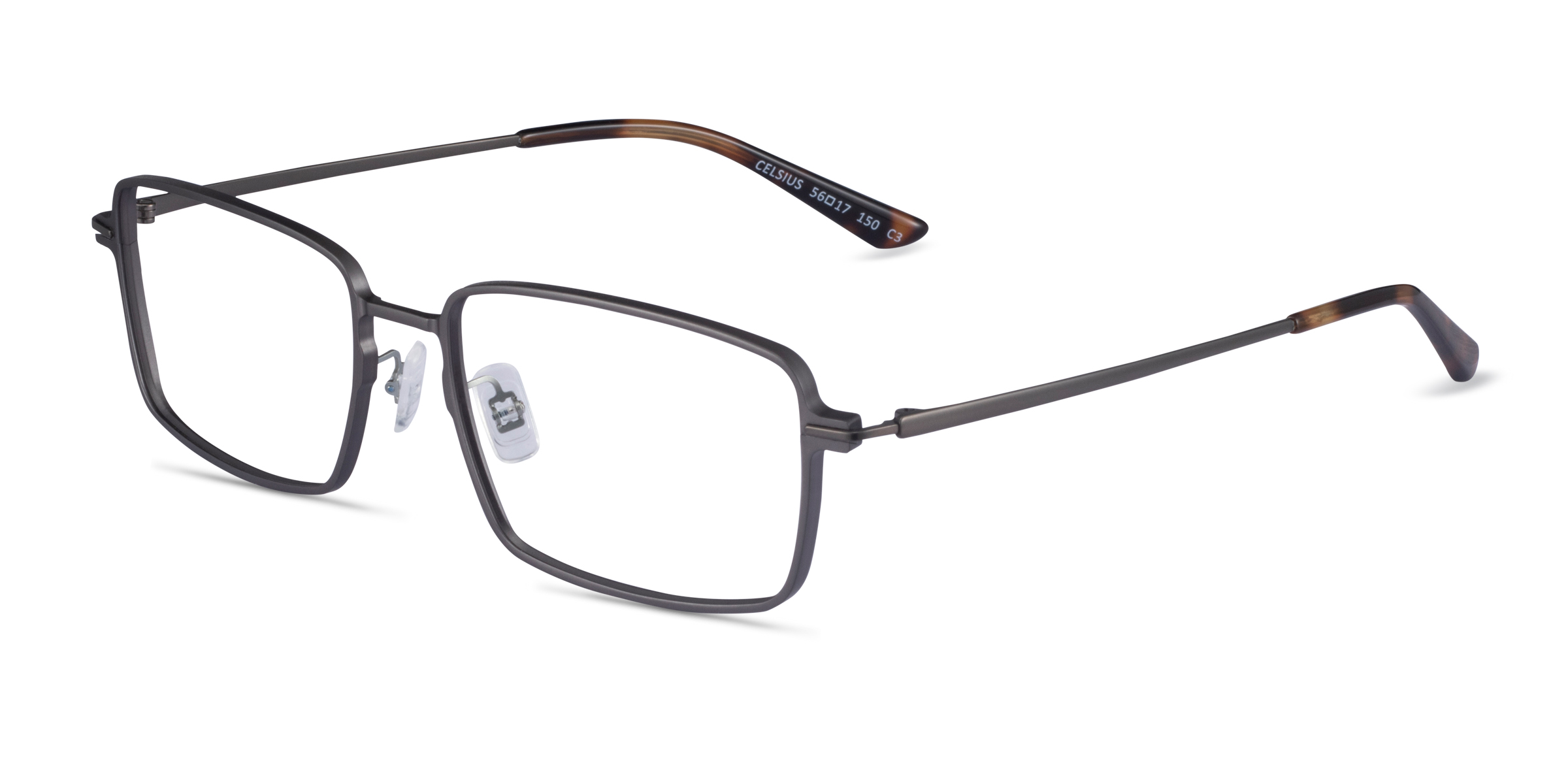 Celsius Rectangle Gunmetal Glasses For Men Eyebuydirect 