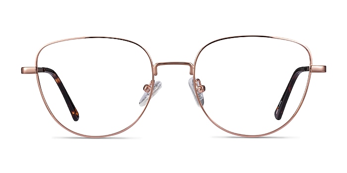 Clotilde Shiny Rose Gold Metal Eyeglass Frames from EyeBuyDirect