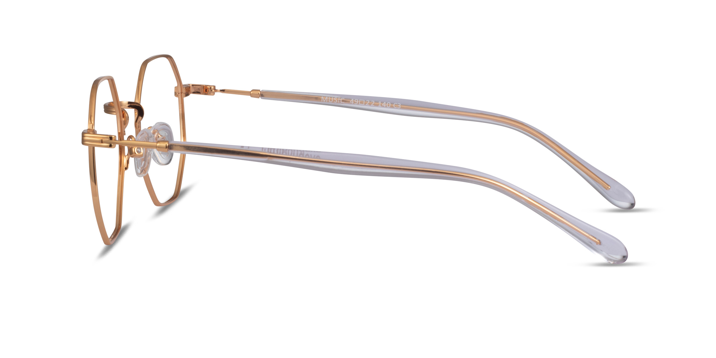 Music Geometric Gold Clear Full Rim Eyeglasses | Eyebuydirect