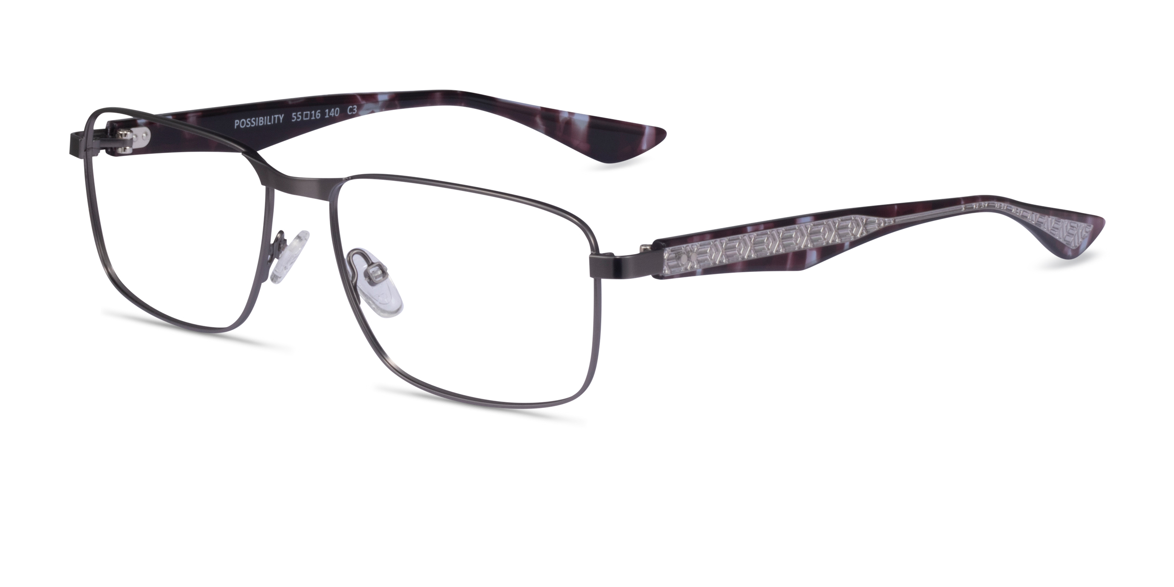 Possibility Rectangle Matte Gunmetal Glasses For Men Eyebuydirect Canada