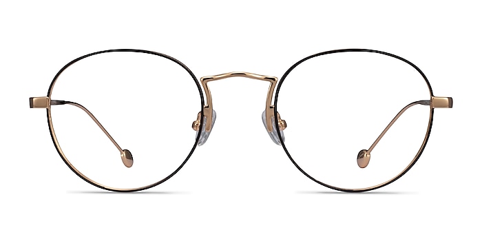Ring Black  Gold Metal Eyeglass Frames from EyeBuyDirect