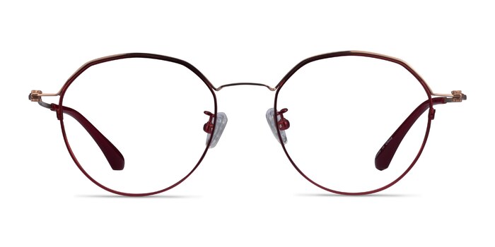 Hills Burgundy  Rose Gold Métal Montures de lunettes de vue d'EyeBuyDirect