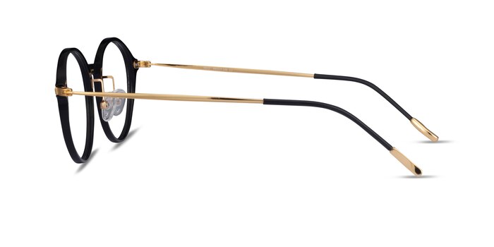 Reily Black Gold Acetate-metal Montures de lunettes de vue d'EyeBuyDirect