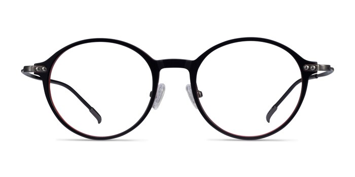 Reily Black Red Acetate-metal Montures de lunettes de vue d'EyeBuyDirect