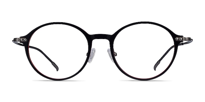 Reily Black Red Acetate-metal Montures de lunettes de vue d'EyeBuyDirect