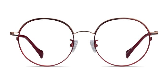 Patel Burgundy  Rose Gold Métal Montures de lunettes de vue d'EyeBuyDirect