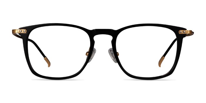 Usman Black  Gold Acetate-metal Montures de lunettes de vue d'EyeBuyDirect