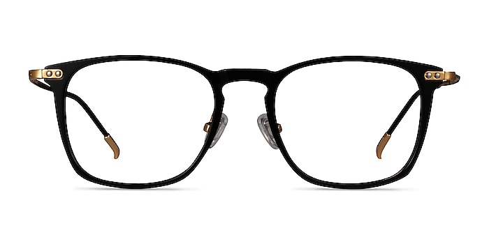 Usman Black  Gold Acetate-metal Montures de lunettes de vue d'EyeBuyDirect