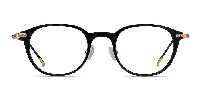 Jones Black  Gold Acetate-metal Montures de lunettes de vue d'EyeBuyDirect
