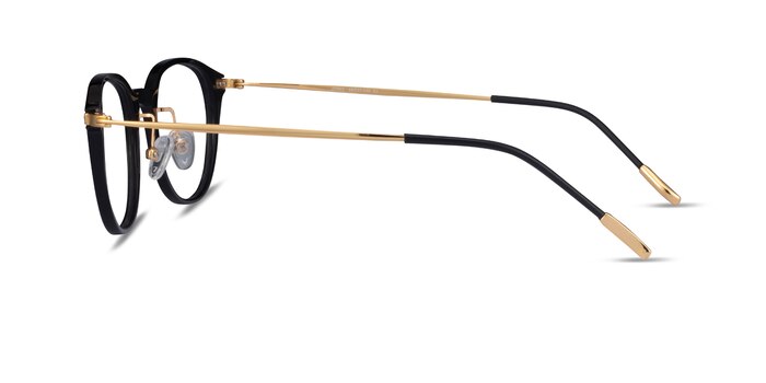 Jones Black  Gold Acetate-metal Montures de lunettes de vue d'EyeBuyDirect